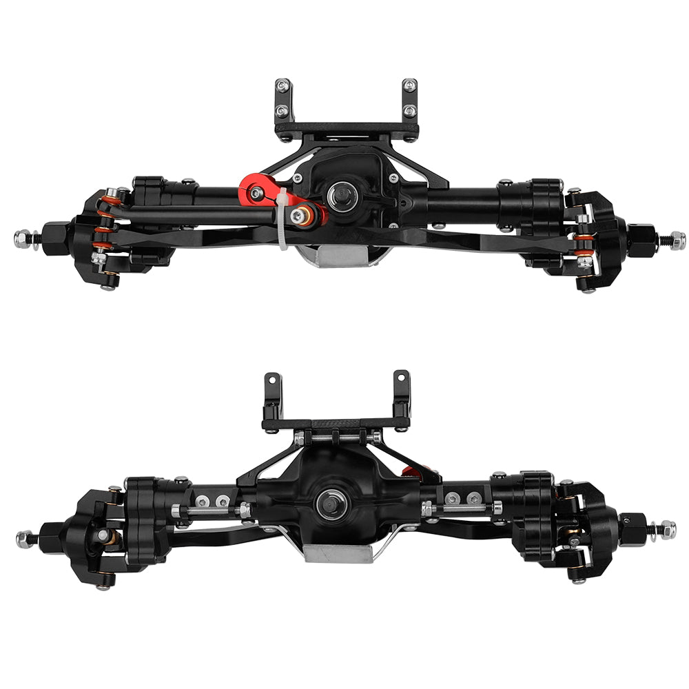 LonZeXy CNC Aluminum Portal Middle Axle With Steering Link Option, Metal Portal Axle For 1/10 SCX10 6x6 RC Crawler Chassis Upgrade Parts