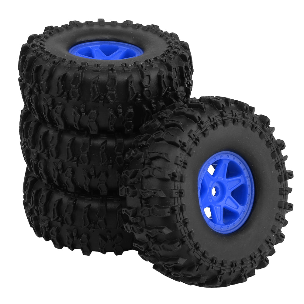 LonZeXy 1.0 inch Plastic Wheel Hub Rims or with Rubber Tires 4PCS For 1/24 SCX24 1/28 RC Off-Road Buggy Mini Model Truck 29.6mm Diameter Colorful RC Car Replacement Parts Style L