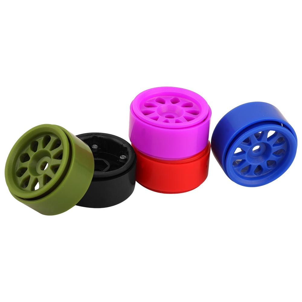 LonZeXy 1.0 inch Plastic Wheel Hub Rims or with Rubber Tires 4PCS For 1/24 SCX24 1/28 RC Off-Road Buggy Mini Model Truck 29.6mm Diameter Colorful RC Car Replacement Parts Style C