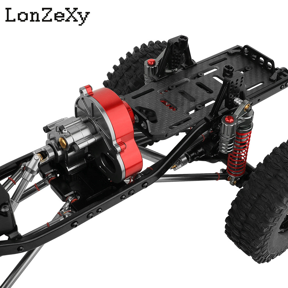 LONZEXY DIY 6x6 Frame+2 Front Steering Axles+Middle Axle Transmission 2 Battery Trays for SCX10