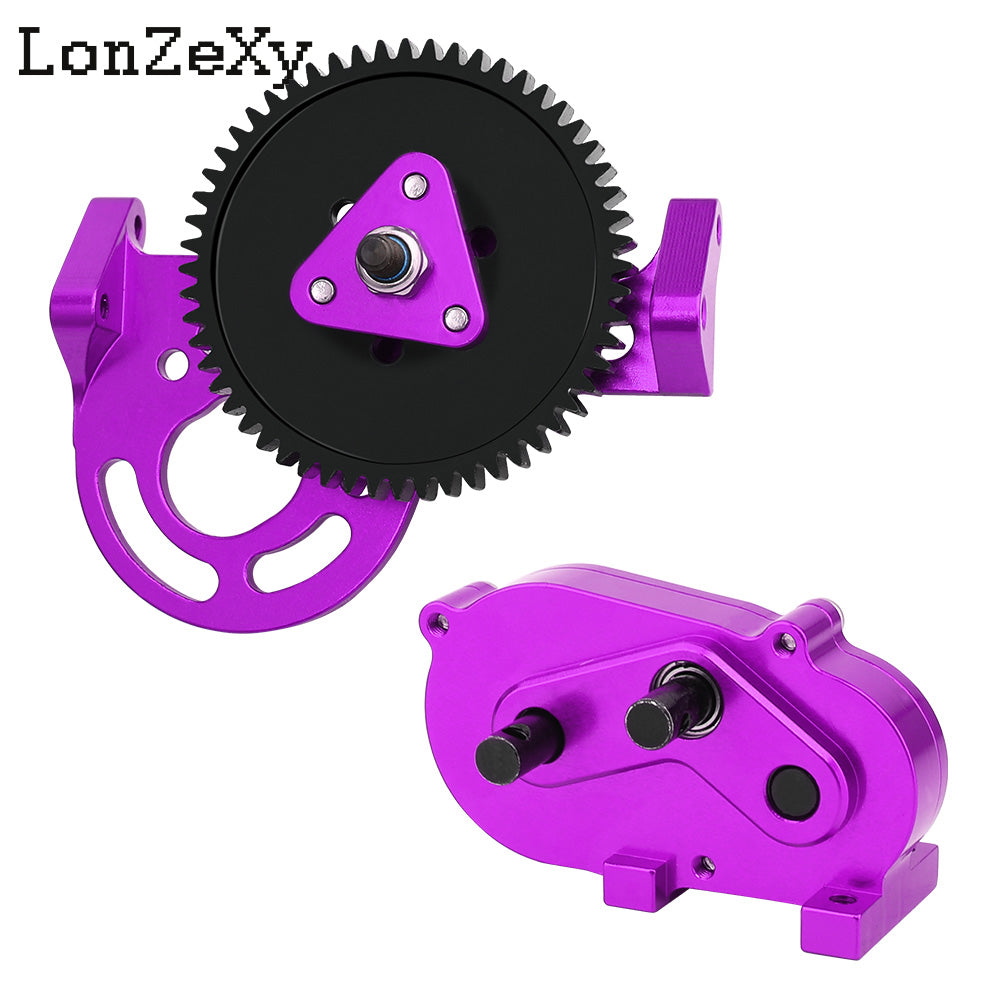 LONZEXY 2 Gearbox Transmission+Gear Skid Plate fo SCX10 I II III Capra TRX4