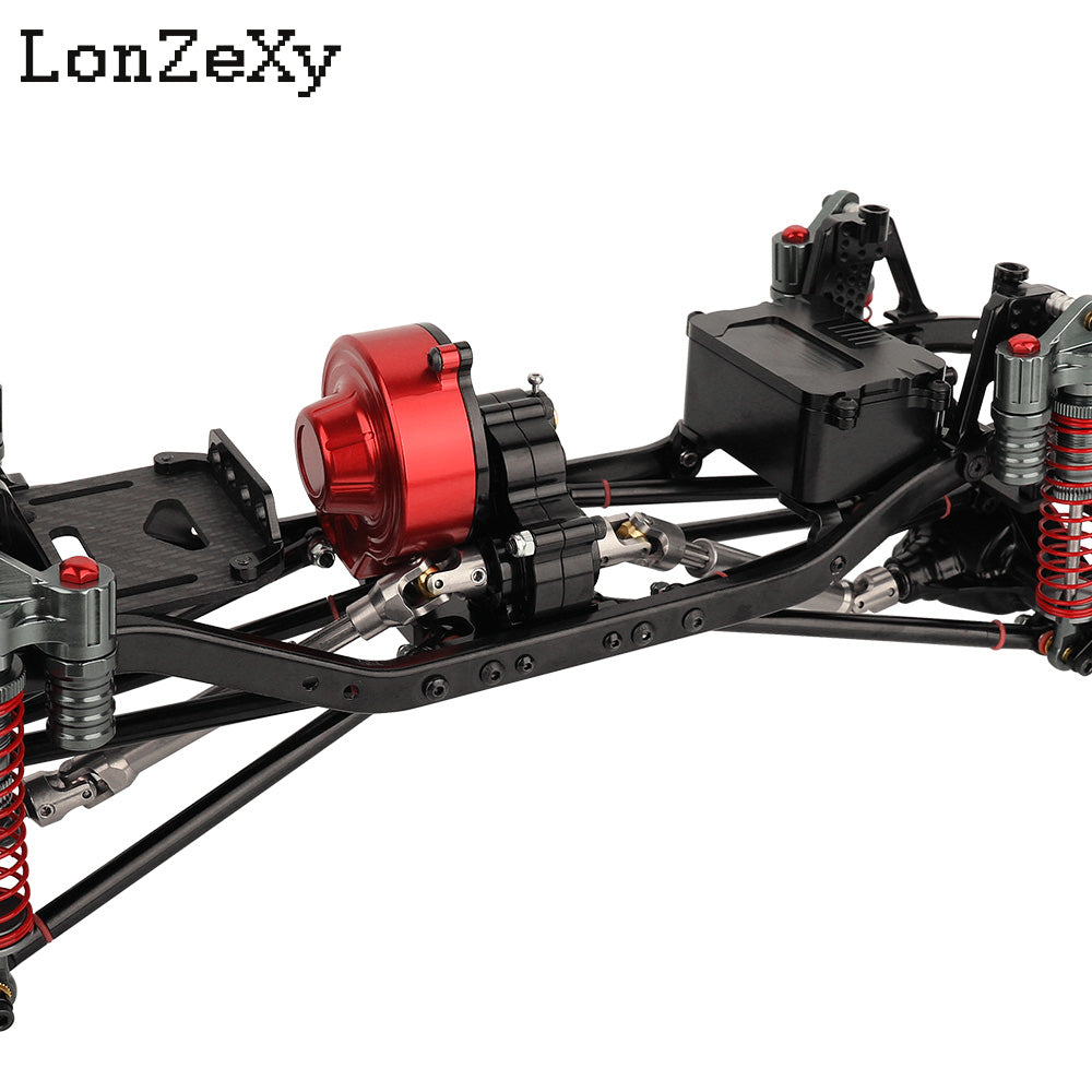 LONZEXY Wheelbase 450mm  6x6 Frame Set +Transmission Front Middle Rear Axle for SCX10