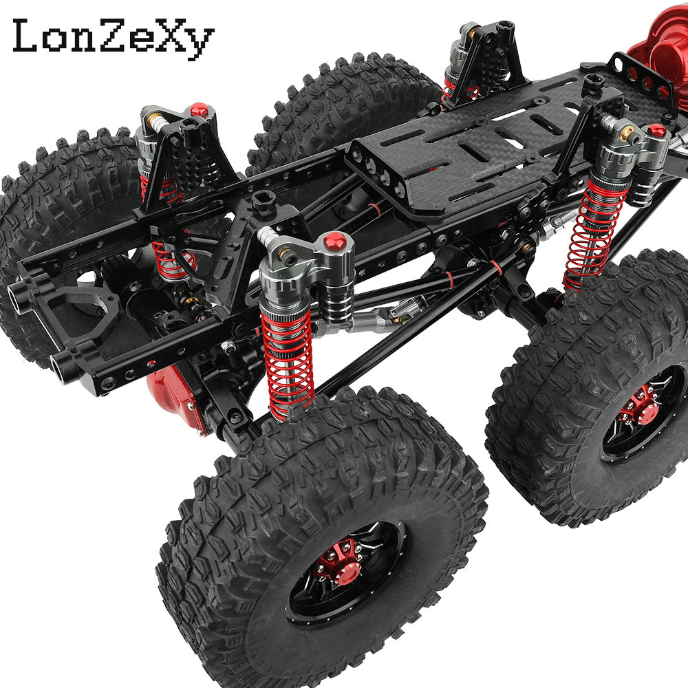 LONZEXY Wheelbase 450mm  6x6 Frame Set +Transmission Front Middle Rear Axle for SCX10