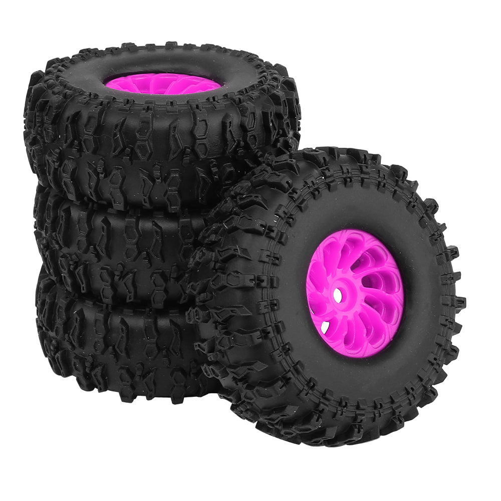 LonZeXy 1.0 inch Plastic Wheel Hub Rims or with Rubber Tires 4PCS For 1/24 SCX24 1/28 RC Off-Road Buggy Mini Model Truck 29.6mm Diameter Colorful RC Car Replacement Parts Style P