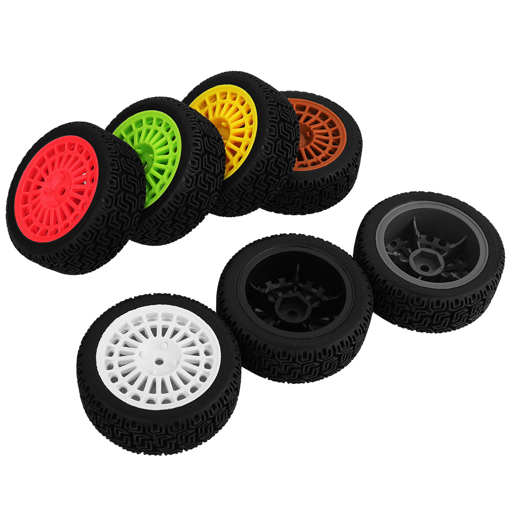 70mm RC Car Wheels Tires 4Pcs 26mm Width Rubber Tyre Plastic Wheel Rims for 1/10 On-Road Rally RC Buggy Upgrade Parts 7 Colors Optional