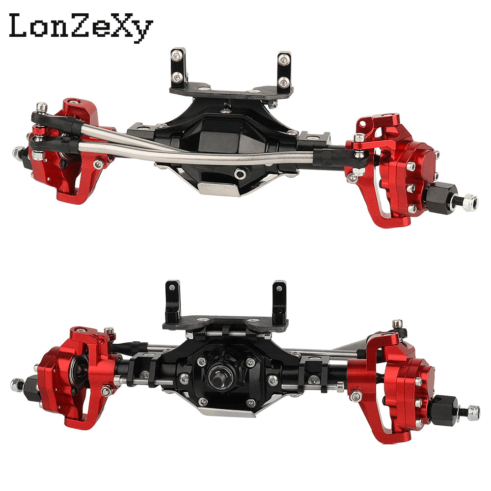 LONZEXY Aluminum Rear Portal Axles Set for 1/10 SCX10 II