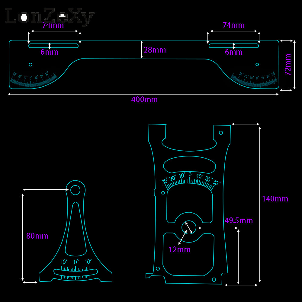 Lonzexy Aluminum Alloy  Adjustment Ruler for Traxxas Arrma losi 1/8 1/7 Rally Short Truck