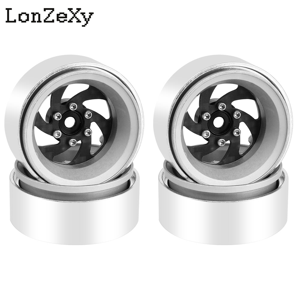 Lonzexy 1.3'' Beadlock Wheel Rims Set - Carbon Fiber + Aluminum Fit For SCX24 (4PCS)