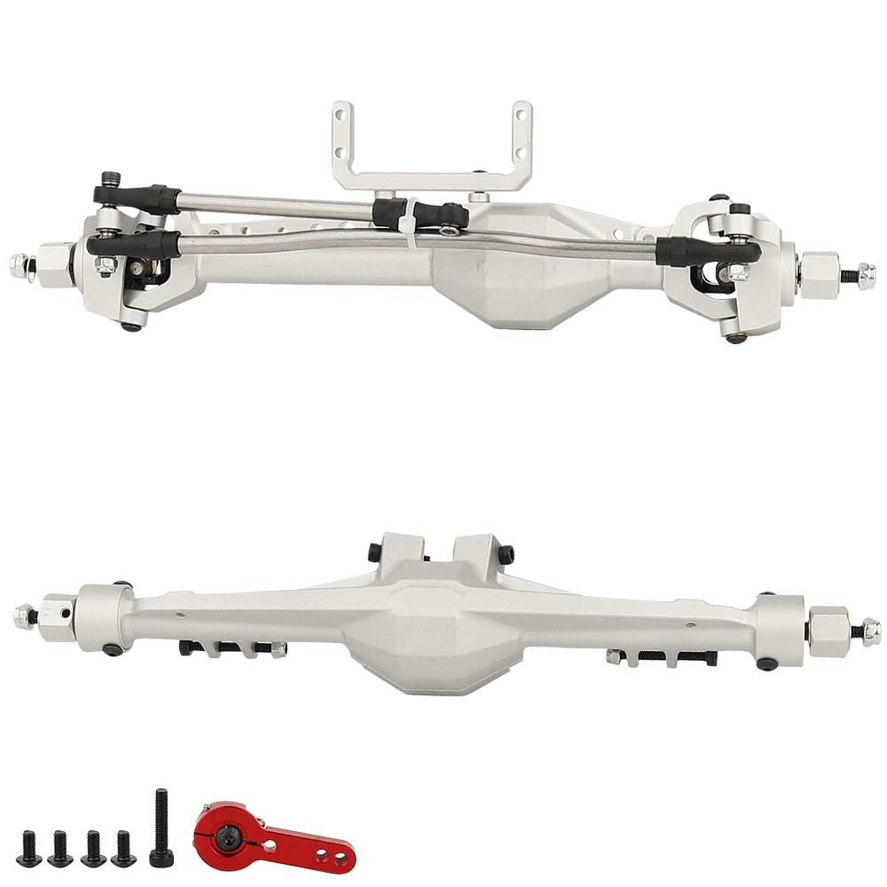 LonZeXy Metal Straight Front Rear Axle Assembly For SDM 1/10 RC Crawler Axial SCX10 III, RC Car Upgrade Replacement Parts