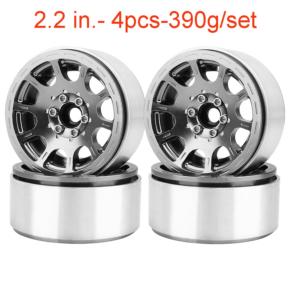 LonZeXy 2.2 Inch CNC Aluminum Beadlock Wheel Rims 97.7g For 1/10 RC Crawler, Replacement Wheel Hub For SCX10 TRX4