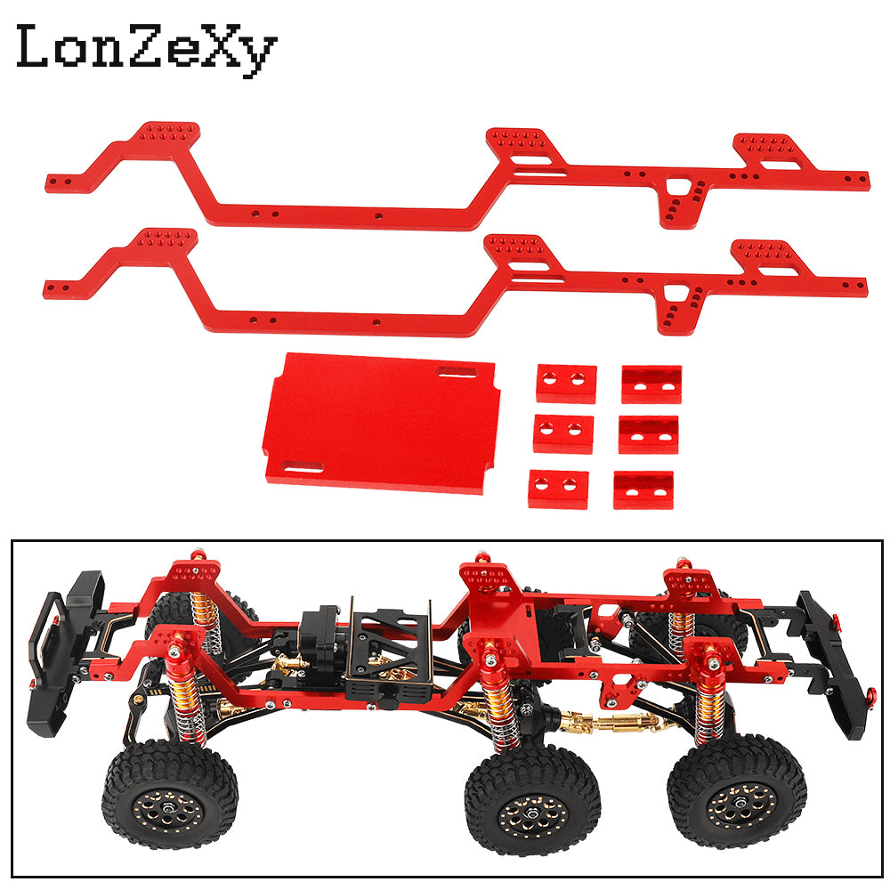LONZEXY Metal 6x6 RC Car Chassis Frame with Front Middle Rear Axles Gearbox DIY for TRX4M
