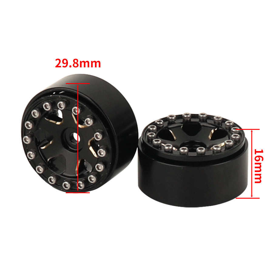 LonZeXy 1/18 1/24 RC Crawler Brass Wheel Rims 4Pcs Black Gold Heavy Weight Wheel Hub with Rubber Tires RC Car Upgrade Parts