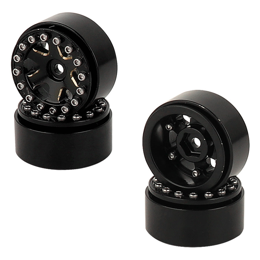 LonZeXy 1/18 1/24 RC Crawler Brass Wheel Rims 4Pcs Black Gold Heavy Weight Wheel Hub with Rubber Tires RC Car Upgrade Parts