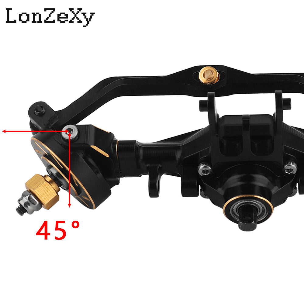 LONZEXY +4mm Planet Middle Axles with Brass Steering Knuckles for 1/18 TRX4M