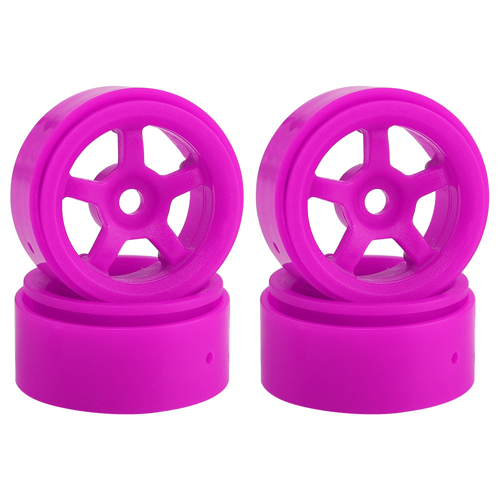 LonZeXy 1.0 inch Plastic Wheel Hub Rims or with Rubber Tires 4PCS For 1/24 SCX24 1/28 RC Off-Road Buggy Mini Model Truck 29.6mm Diameter Colorful RC Car Replacement Parts Style I