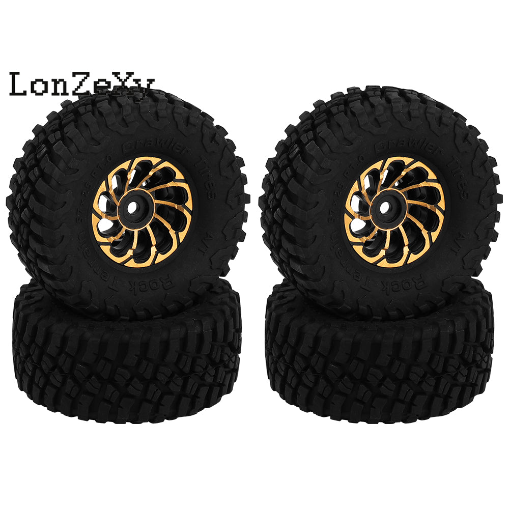 LONZEXY Wheel Tires Set Swamp Claw Mud Tires for SCX10