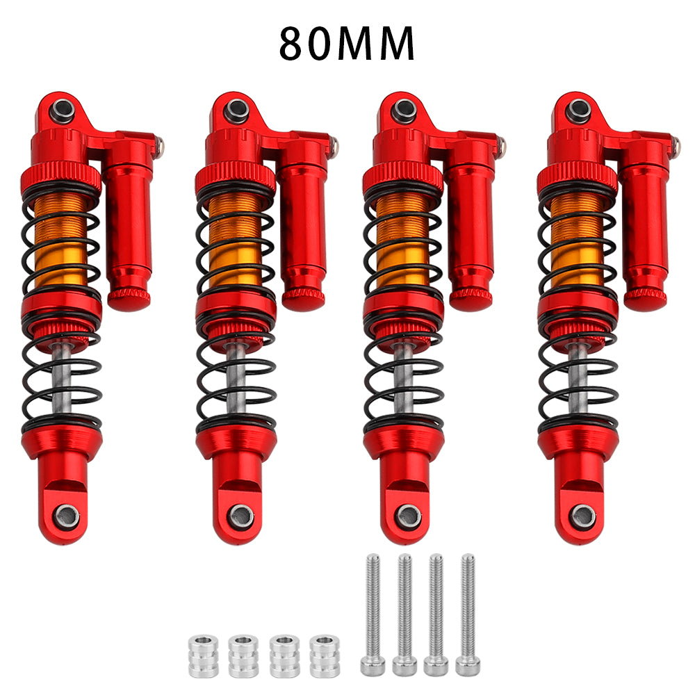 LonZeXy 4PCS 1/10 RC Crawler Piggyback Oil Shock Absorber 70/80/90/100/110/120mm Adjustable Damper For Axial SCX10 TRX4 D90 RC Off-Road Car Upgrade Parts