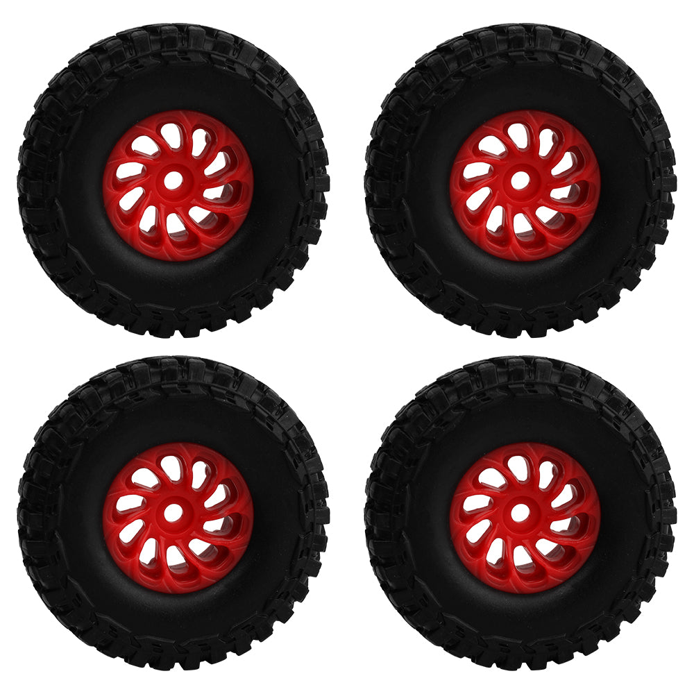 LonZeXy 1.0 inch Plastic Wheel Hub Rims or with Rubber Tires 4PCS For 1/24 SCX24 1/28 RC Off-Road Buggy Mini Model Truck 29.6mm Diameter Colorful RC Car Replacement Parts Style O