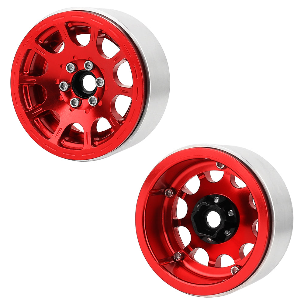 LonZeXy 2.2 Inch CNC Aluminum Beadlock Wheel Rims 97.7g For 1/10 RC Crawler, Replacement Wheel Hub For SCX10 TRX4