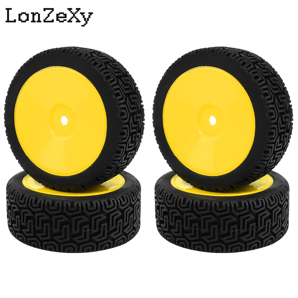 Lonzexy 4Pcs RC Car Tires, RC Flat Car Tyre Tire Replacement Accessory for 1/10 High Speed