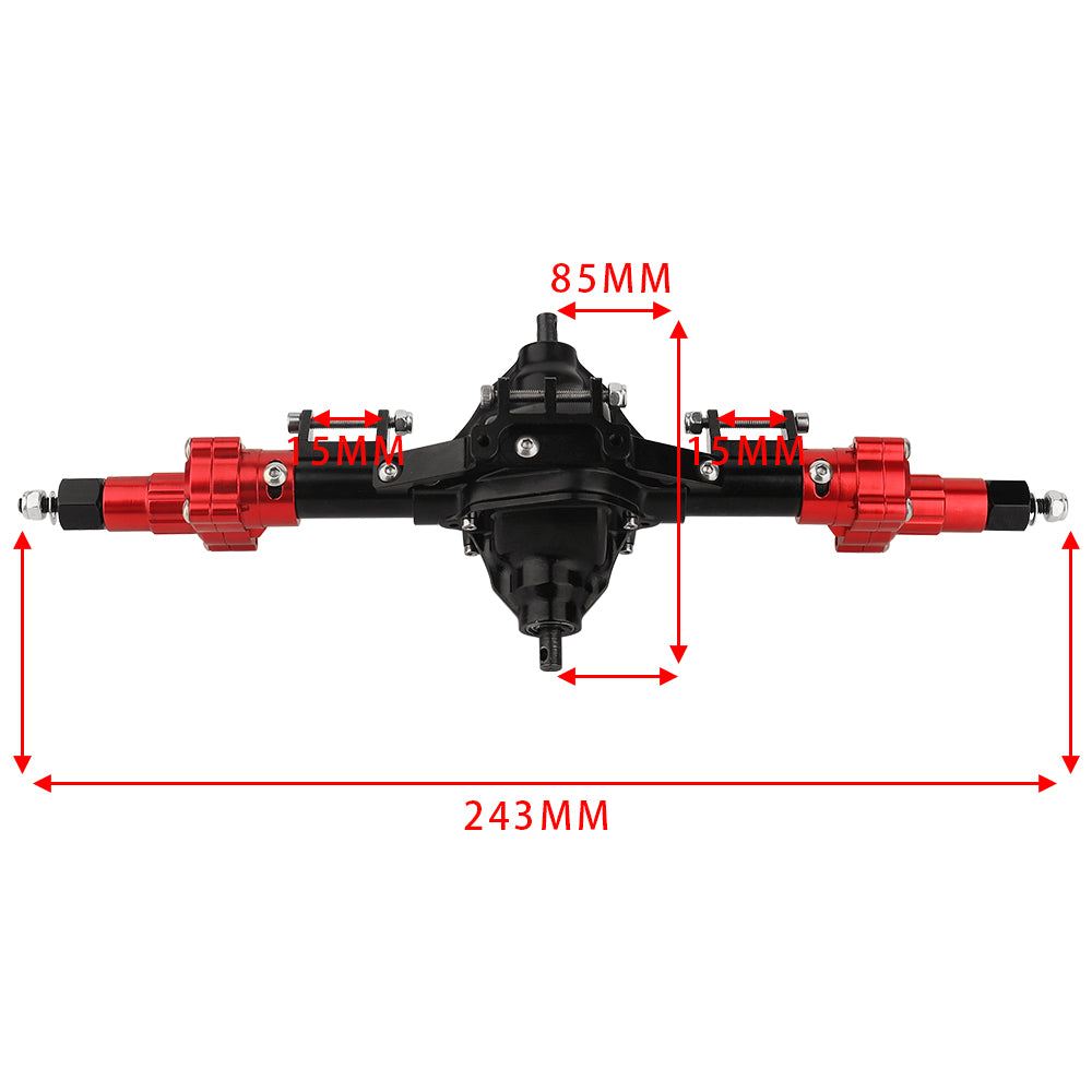 LonZeXy CNC Aluminum Portal Middle Axle With Steering Link Option, Metal Portal Axle For 1/10 SCX10 6x6 RC Crawler Chassis Upgrade Parts