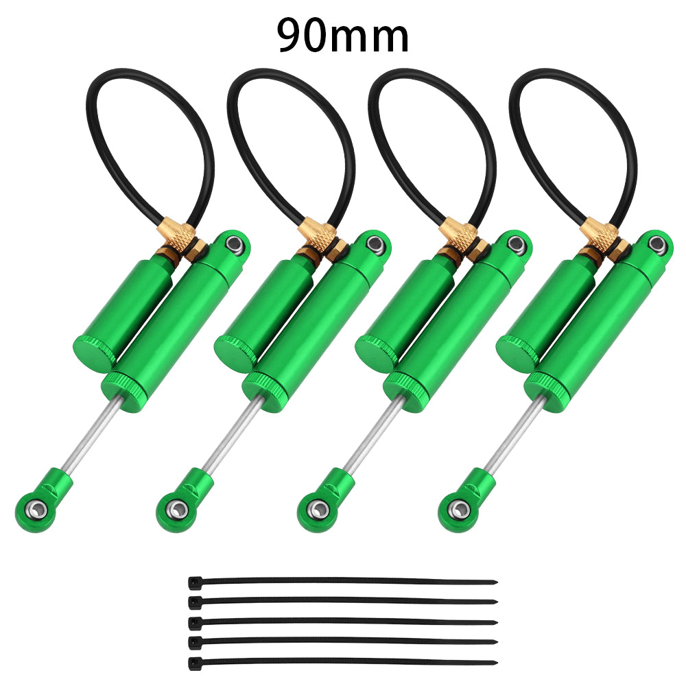 LonZeXy 4PCS Remote Reservoir Negative Pressure Shock Absorber 70/80/90/100/110mm Oil Damper For Axial SCX10 TRX4 TRX6 Wraith 1/10 RC Crawler Upgrade Parts
