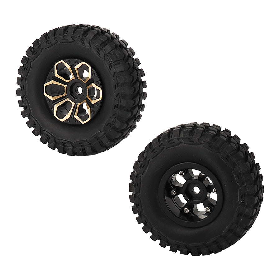 LonZeXy 1/18 1/24 RC Crawler Brass Wheel Rims 4Pcs Black Gold Heavy Weight Wheel Hub RC Model Upgrade Parts
