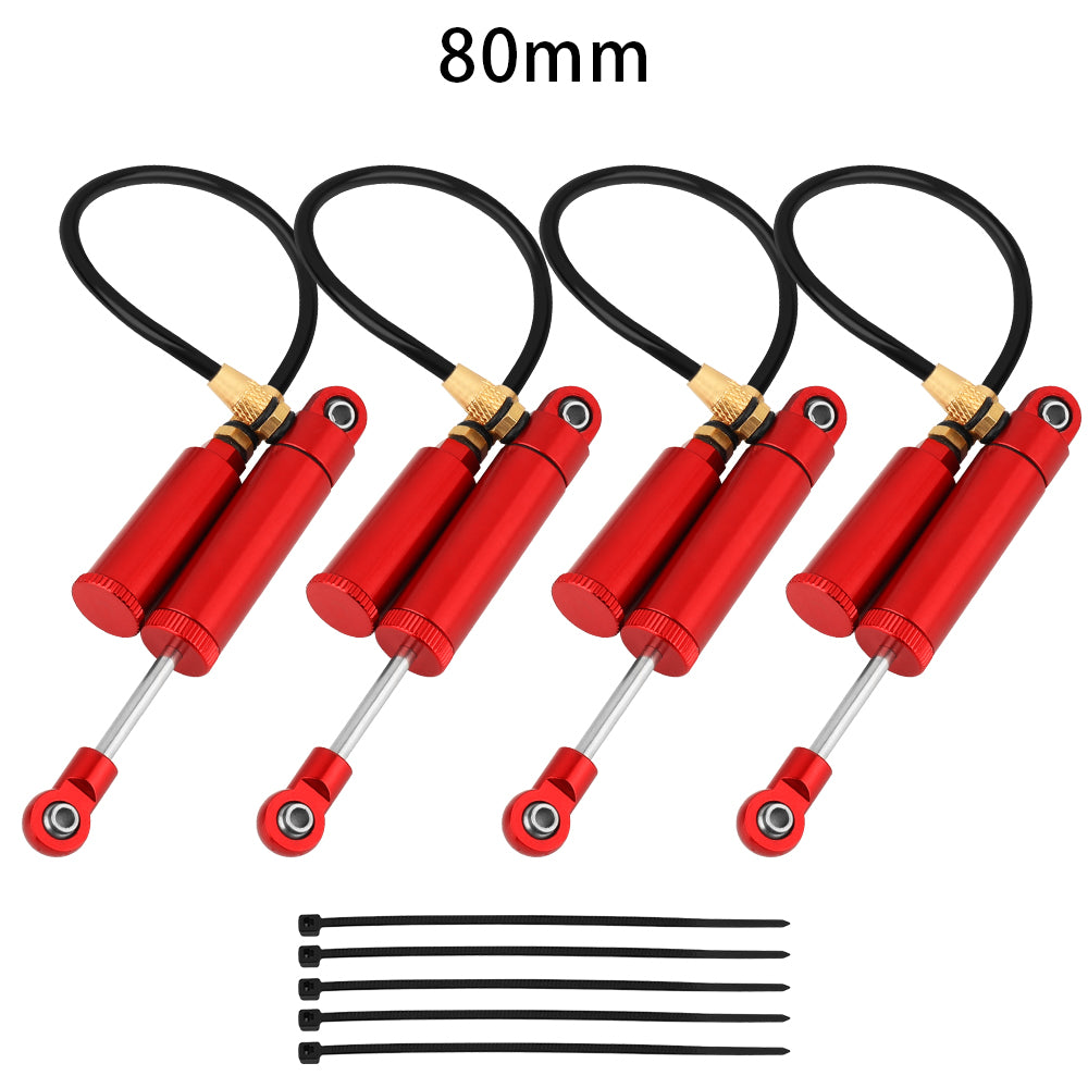 LonZeXy 4PCS Remote Reservoir Negative Pressure Shock Absorber 70/80/90/100/110mm Oil Damper For Axial SCX10 TRX4 TRX6 Wraith 1/10 RC Crawler Upgrade Parts