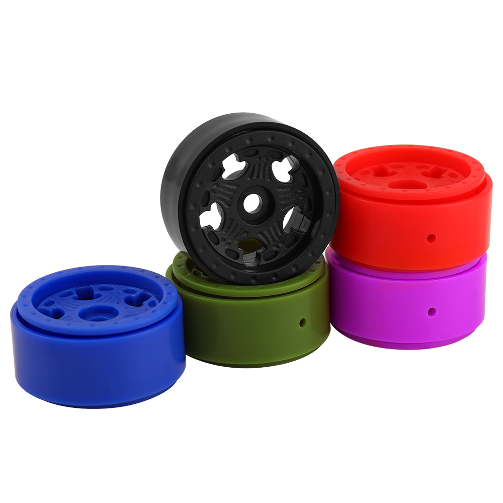 LonZeXy 1.0 inch Plastic Wheel Hub Rims or with Rubber Tires 4PCS For 1/24 SCX24 1/28 RC Off-Road Buggy Mini Model Truck 29.6mm Diameter Colorful RC Car Replacement Parts Style E