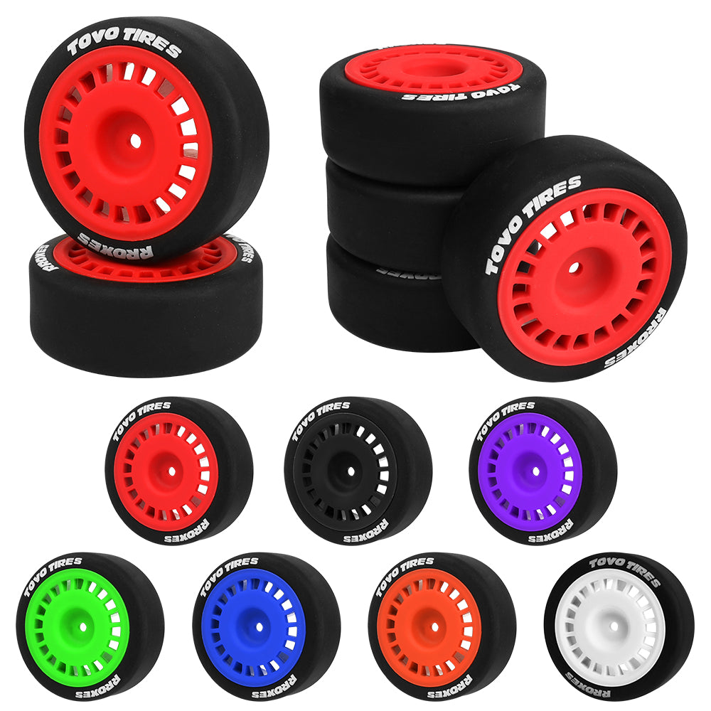 1/10 RC On-Road Car Wheels 38g Drift Rubber Tires Multi-Color Rim RC Racing Upgrade Accessories