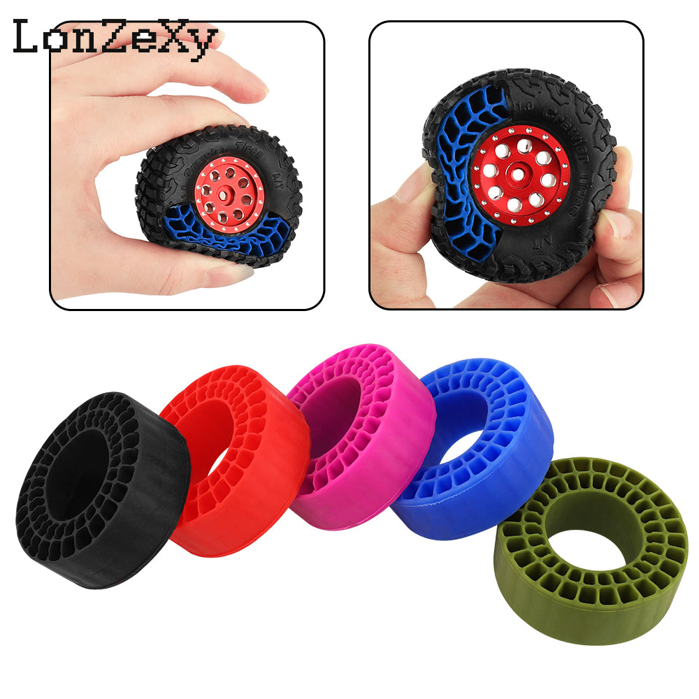 Lonzexy Silicone Rubber Inserts Foam for 58-64mm (2.4” OD) 1.0 Tires TRX4M SCX24 1/18 1/24 4 Pcs