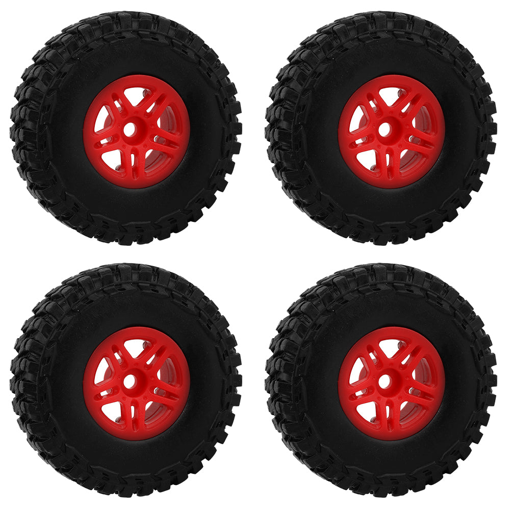 LonZeXy 1.0 inch Plastic Wheel Hub Rims or with Rubber Tires 4PCS For 1/24 SCX24 1/28 RC Off-Road Buggy Mini Model Truck 29.6mm Diameter Colorful RC Car Replacement Parts Style M
