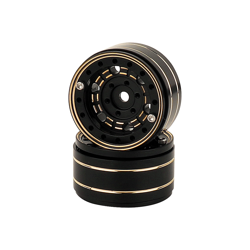 LonZeXy 1/18 1/24 RC Crawler Brass Wheel Rims 4Pcs Black Gold Heavy Weight Wheel Hub with Tires RC Model Upgrade Parts
