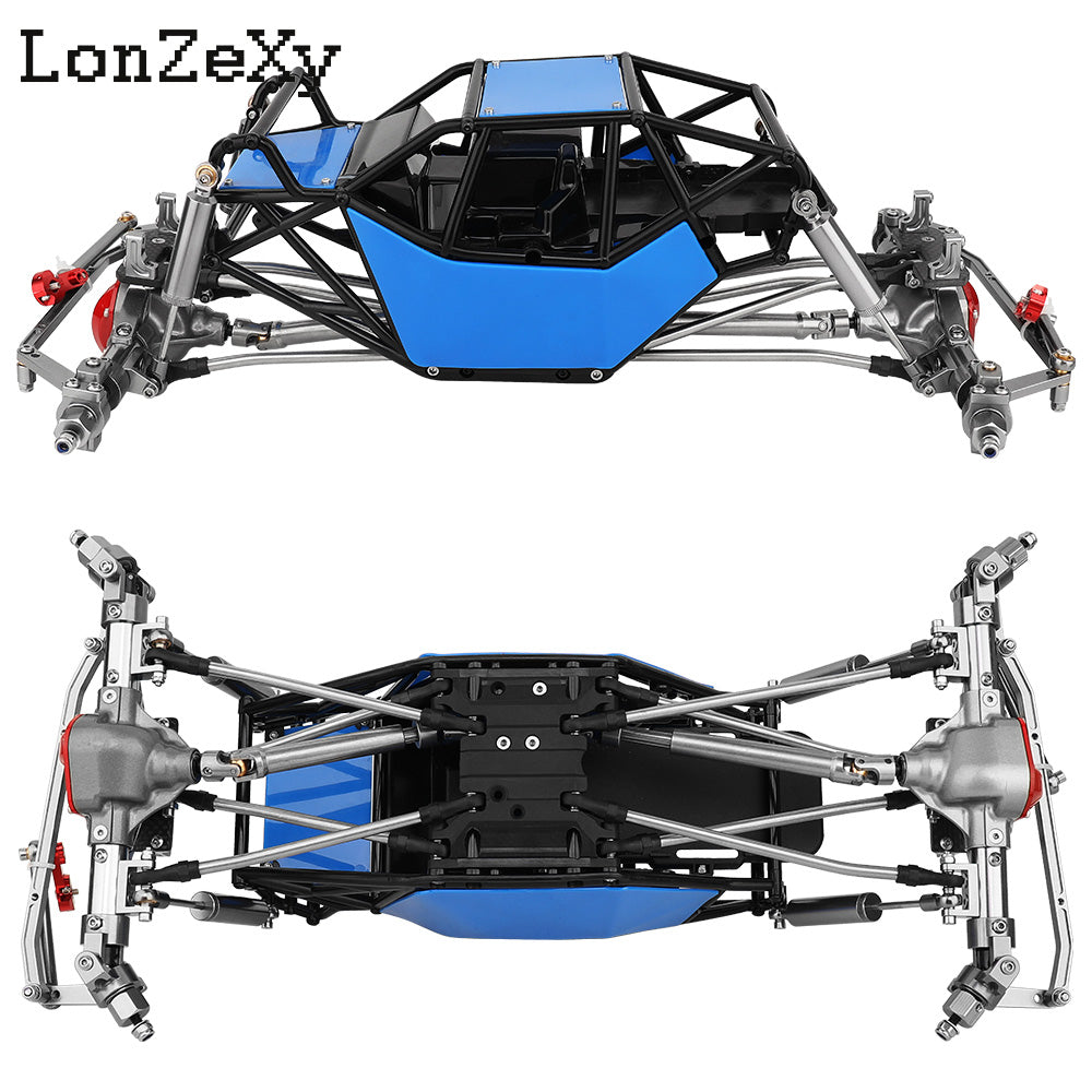 Wheelbase 313mm Double Straight Frame Chassis+Nylon Tube Roll Cage for SCX10 TRX4 (Without Wheels)