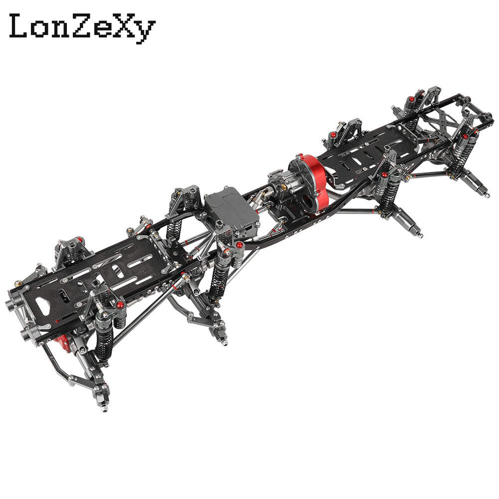 LONZEXY 8×8 Carbon Fiber Frame + Complete Axle + Front Gearbox for SCX24