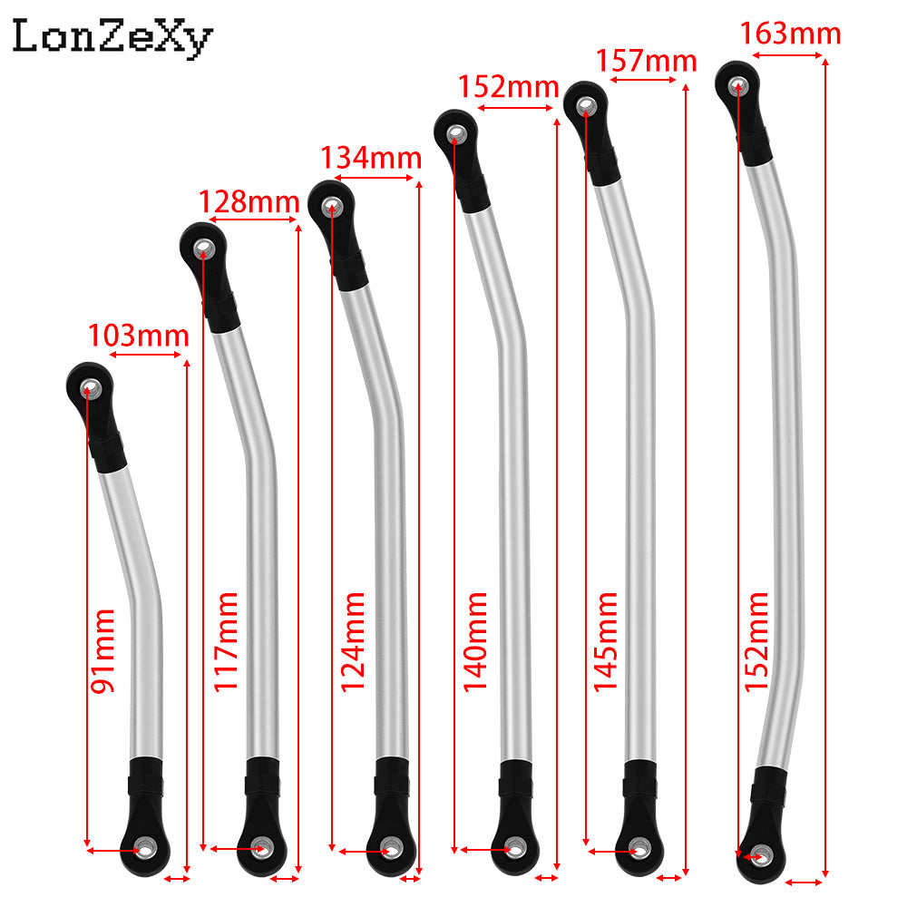 LONZEXY 10PCS Metal RC Links Upper + Lower Set With Plastic Rod For SCX10 II