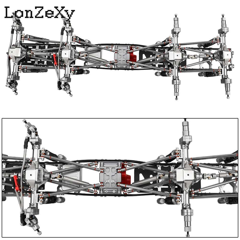 LONZEXY 8x8 DIY Metal Frame with Transmission for SCX10