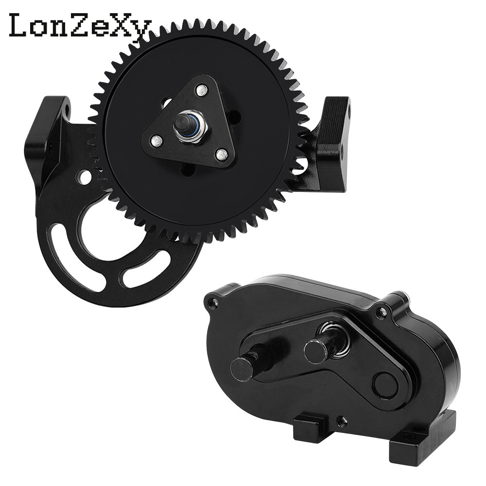 LONZEXY 2 Gearbox Transmission+Gear Skid Plate fo SCX10 I II III Capra TRX4