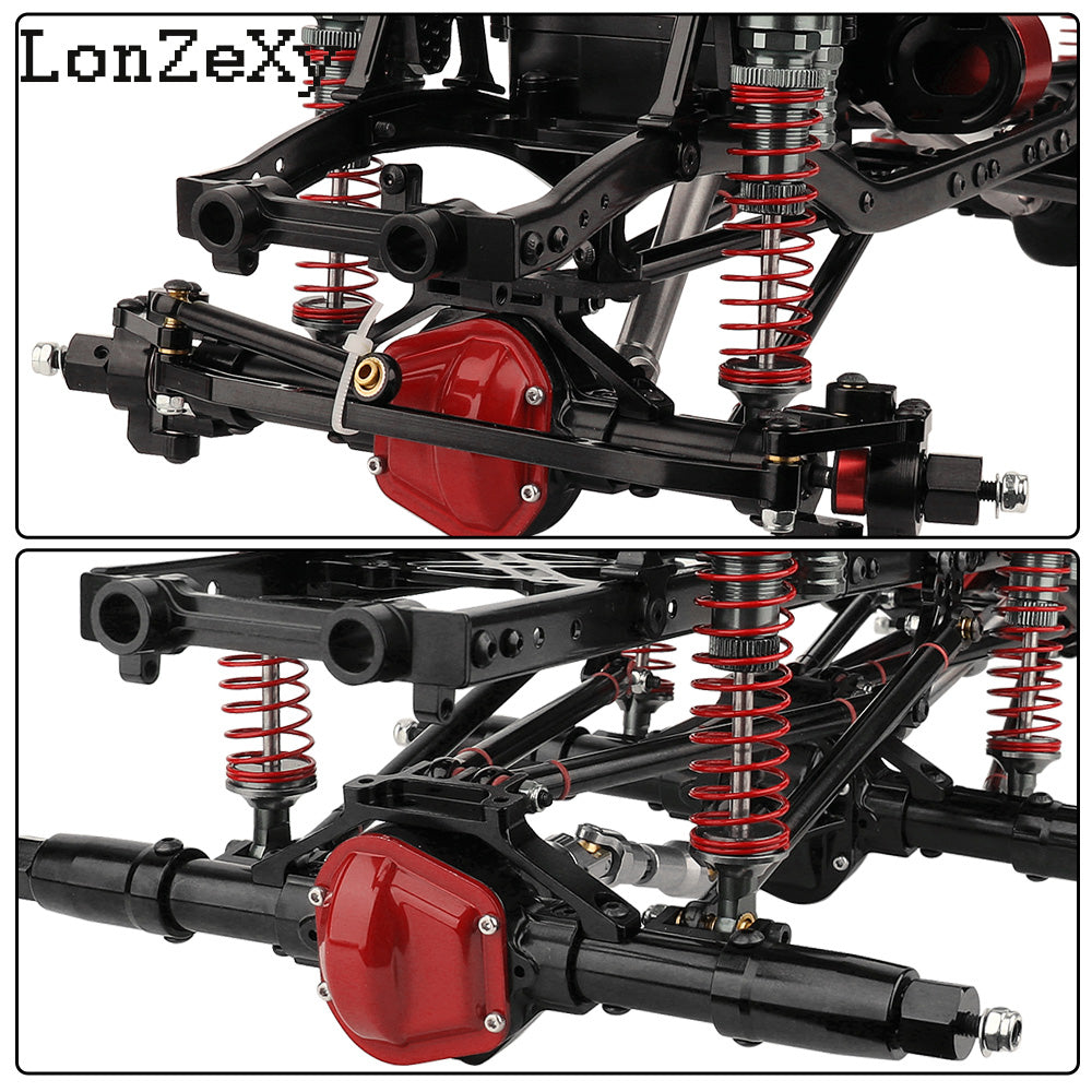 LONZEXY Wheelbase 450mm  6x6 Frame Set +Transmission Front Middle Rear Axle for SCX10
