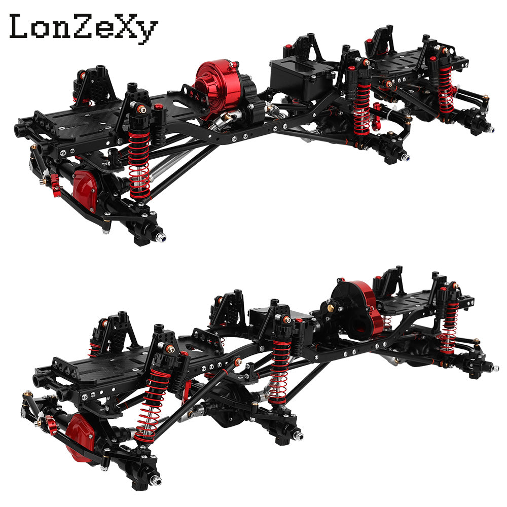 LONZEXY 6x6 Frame Set+Transmission Front Middle Rear Axle for 1/10 SCX10
