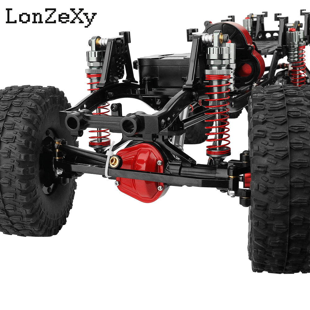 LONZEXY Wheelbase 450mm  6x6 Frame Set +Transmission Front Middle Rear Axle for SCX10
