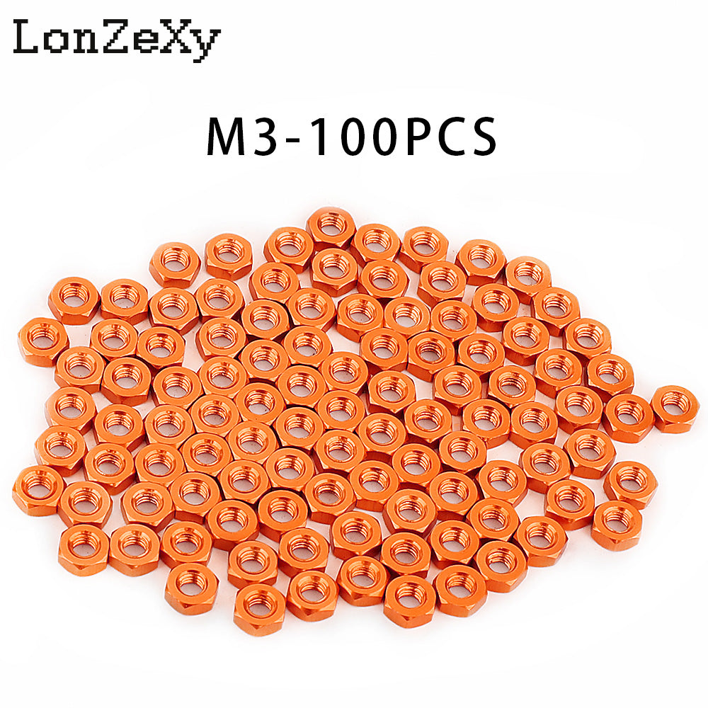 LONZEXY Hex Nut Stainless Steel 304(18-8) Metric Hexagon Nut 100 pcs