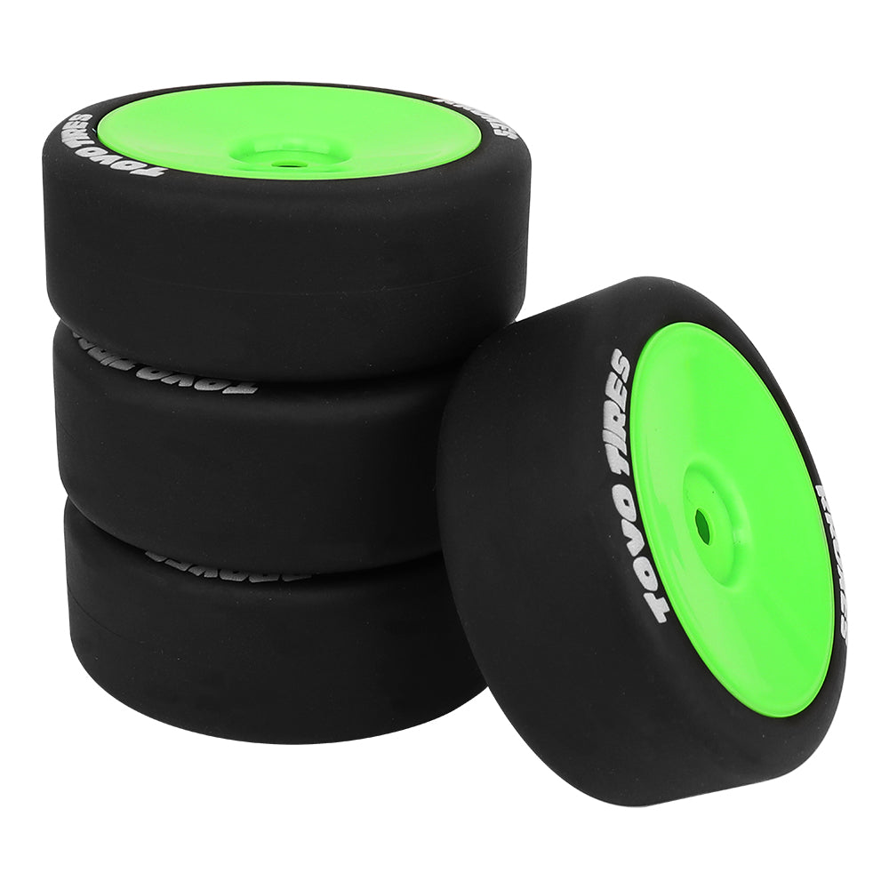 1/10 RC On-Road Drift Car Wheels Smooth Drift Rubber Tires Multi-Color Plastic Rim RC Racing Upgrade Parts
