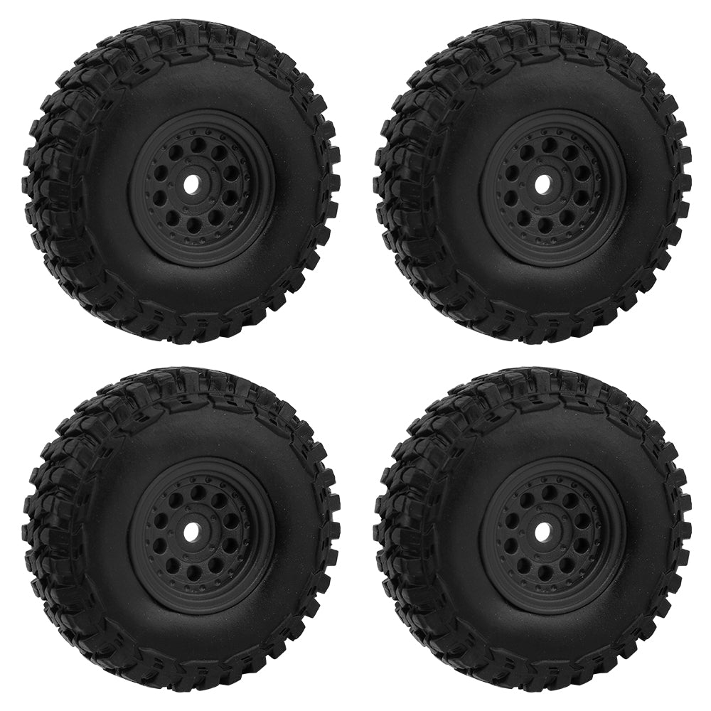 LonZeXy 1.0 inch Plastic Wheel Hub Rims or with Rubber Tires 4PCS For 1/24 SCX24 1/28 RC Off-Road Buggy Mini Model Truck 29.6mm Diameter Colorful RC Car Replacement Parts Style A