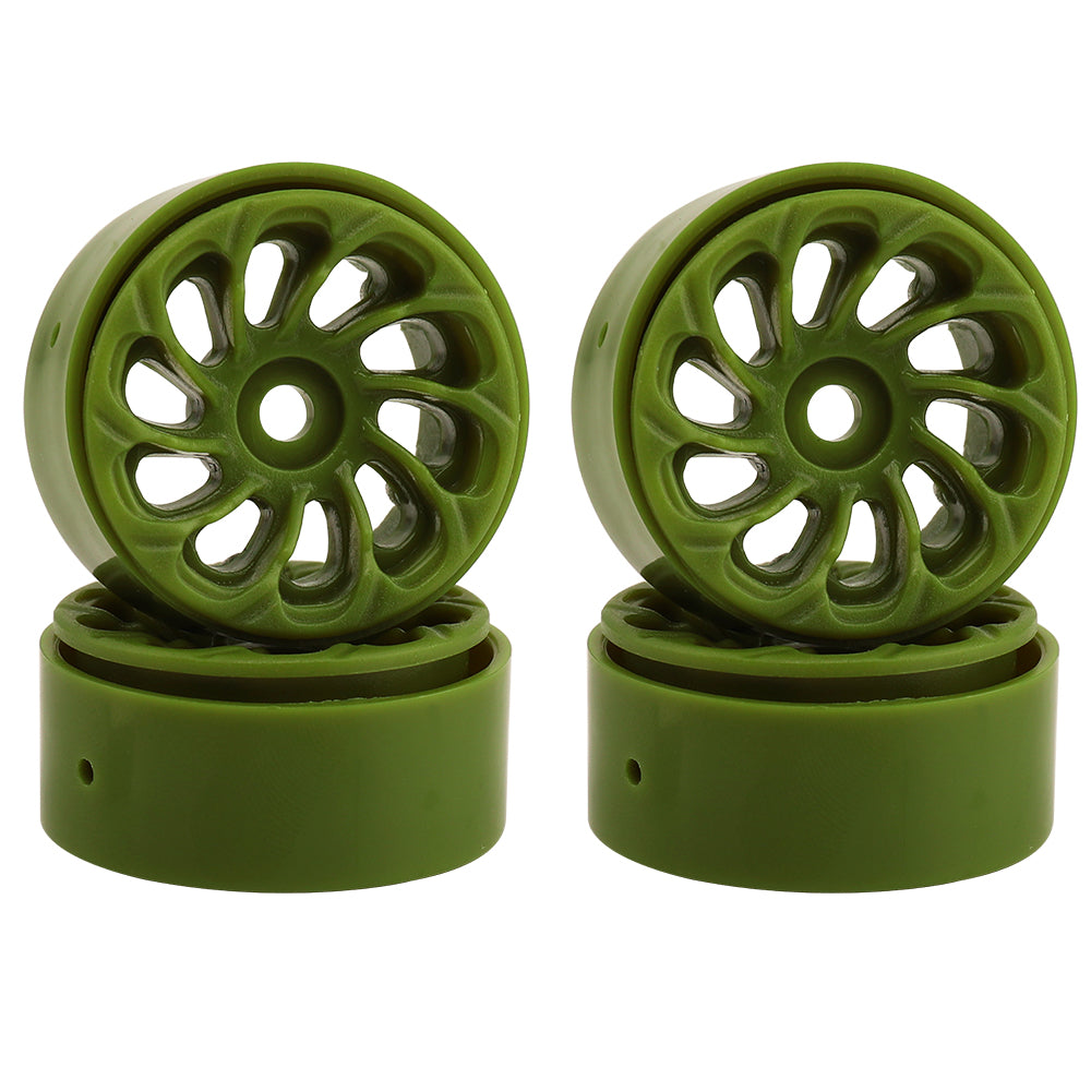LonZeXy 1.0 inch Plastic Wheel Hub Rims or with Rubber Tires 4PCS For 1/24 SCX24 1/28 RC Off-Road Buggy Mini Model Truck 29.6mm Diameter Colorful RC Car Replacement Parts Style P