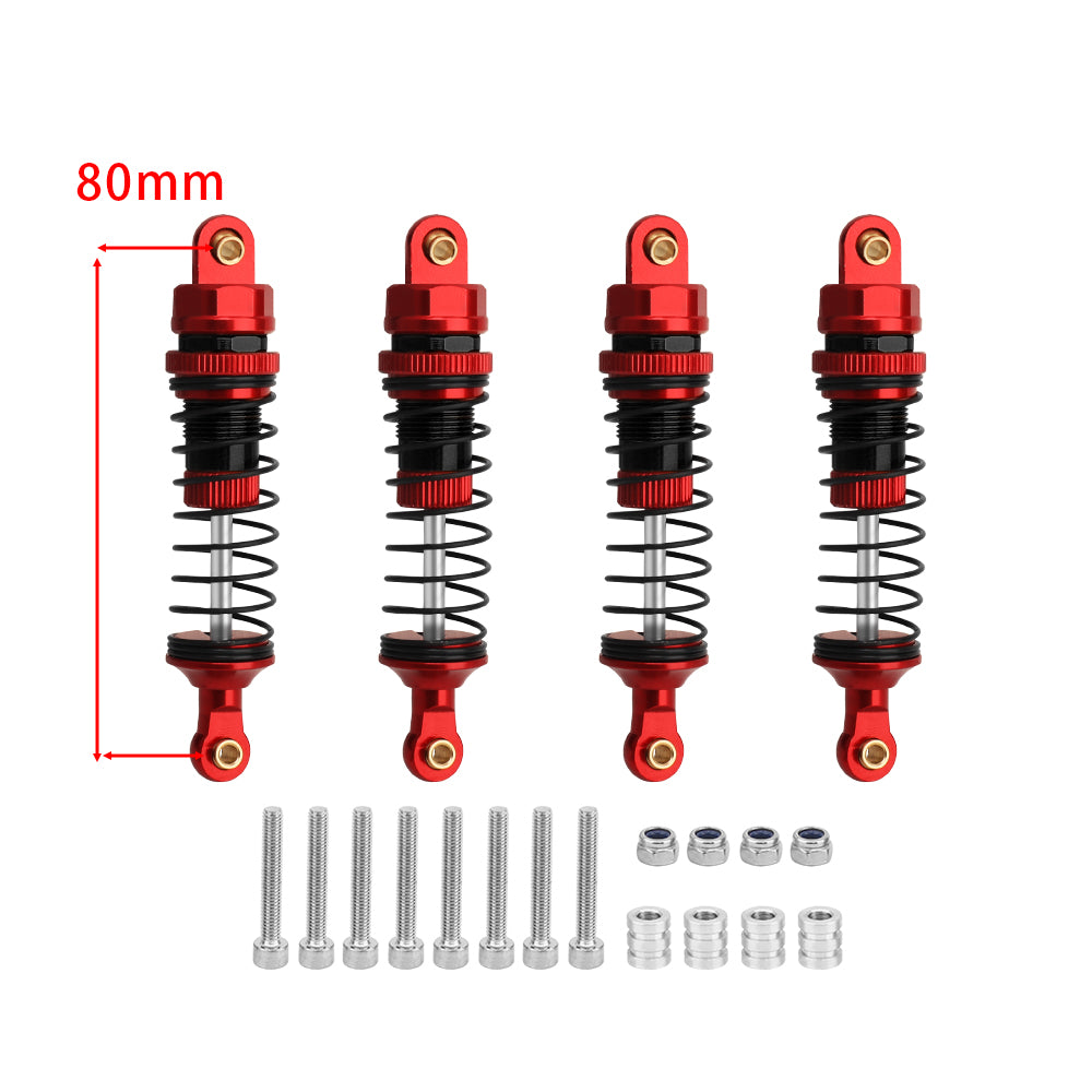 LonZeXy 4PCS Aluminum Oil Shock Absorber 70/80/90/100/110/120mm Adjustable Damper For Axial SCX10 I II III TRX4 D90 1/10 RC Rock Crawler Upgrade Parts
