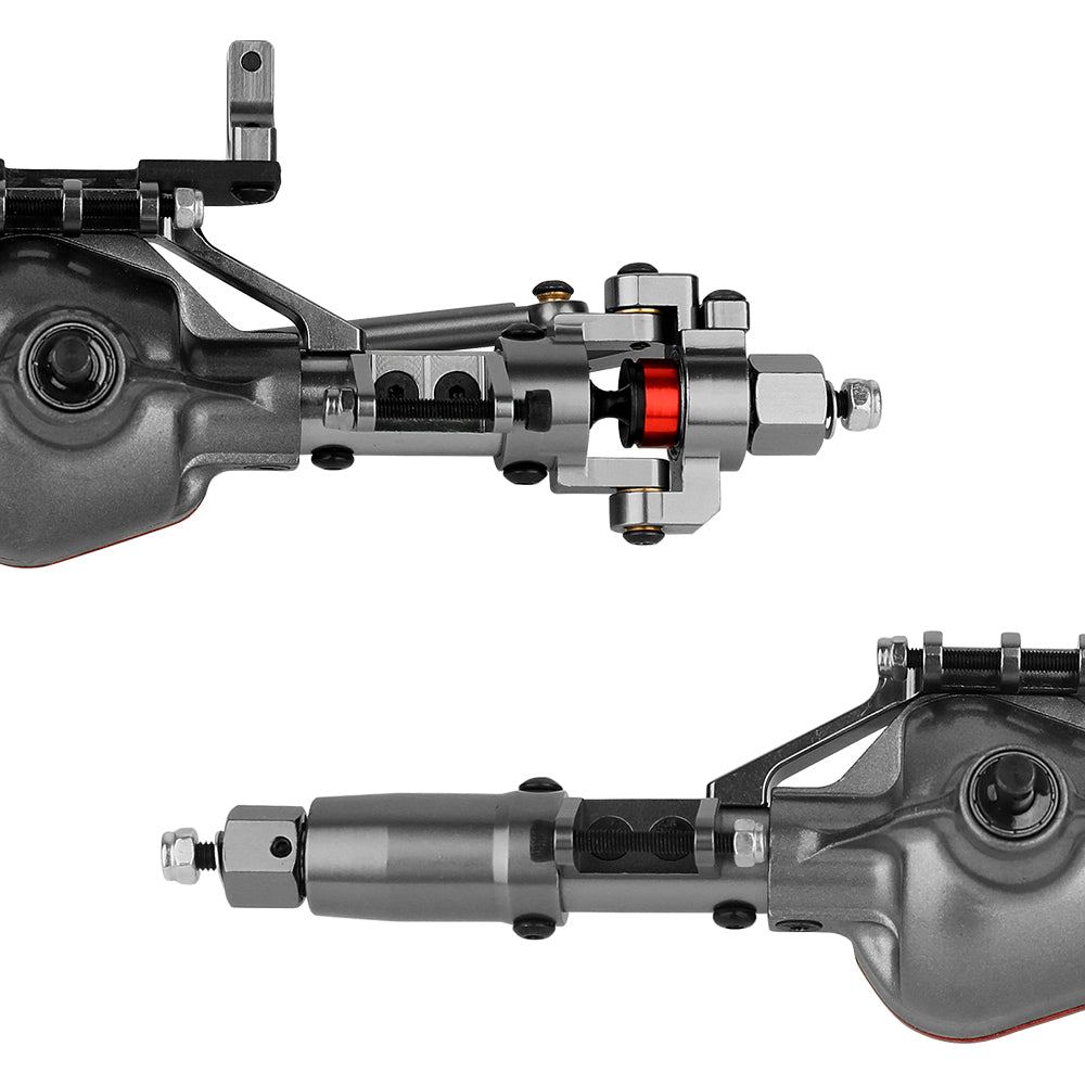 LonZeXy CNC Aluminum Front Middle Rear Axles Complete Set, 38T 13T Hardened Steel Differential Gear Axle Housing For 1/10 Axial SCX10 Gen1 RC Crawler Car Metal Upgrade Accessories