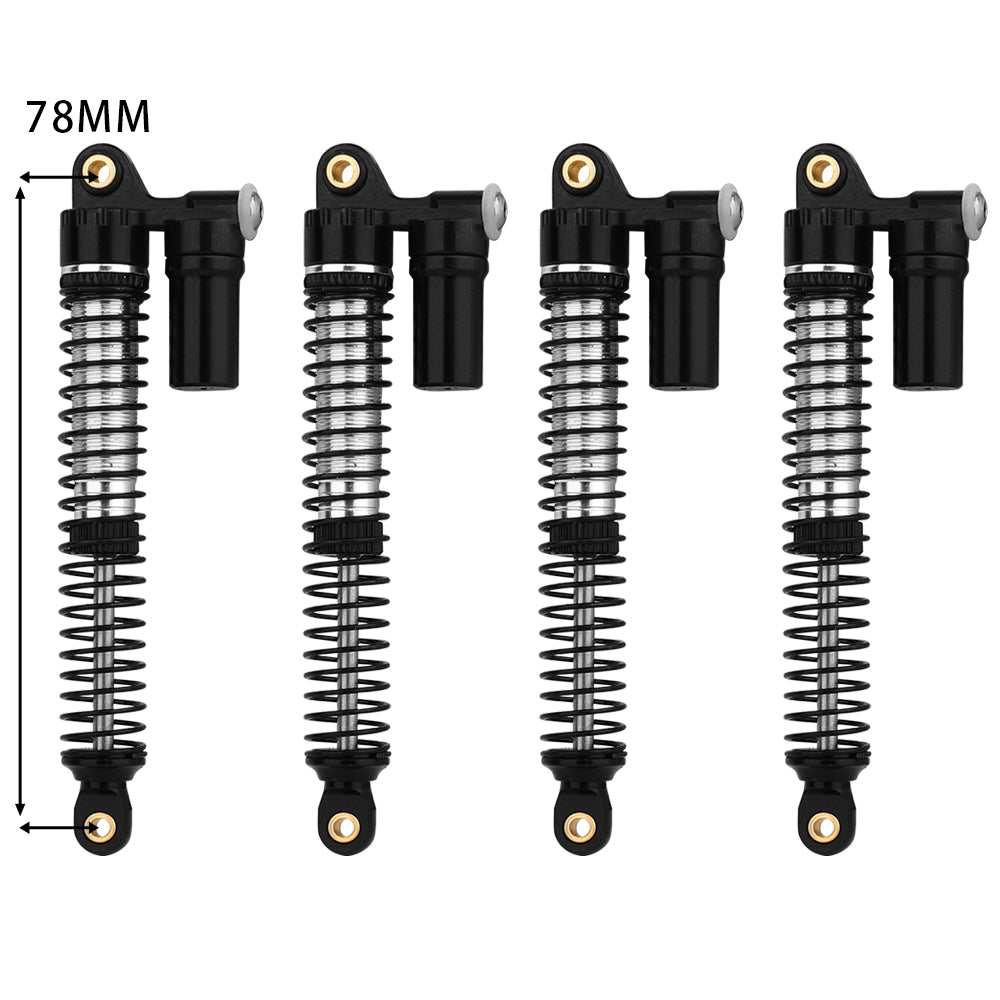 LonZeXy 4PCS New Oil Shock Absorber 53/59/66/78mm Piggyback Damper For Traxxas TRX4M 1/18 RC Crawler Adjustable Aluminum Suspension Upgrade Parts