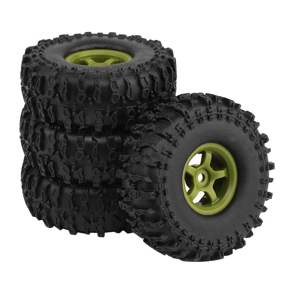 LonZeXy 1.0 inch Plastic Wheel Hub Rims or with Rubber Tires 4PCS For 1/24 SCX24 1/28 RC Off-Road Buggy Mini Model Truck 29.6mm Diameter Colorful RC Car Replacement Parts Style I