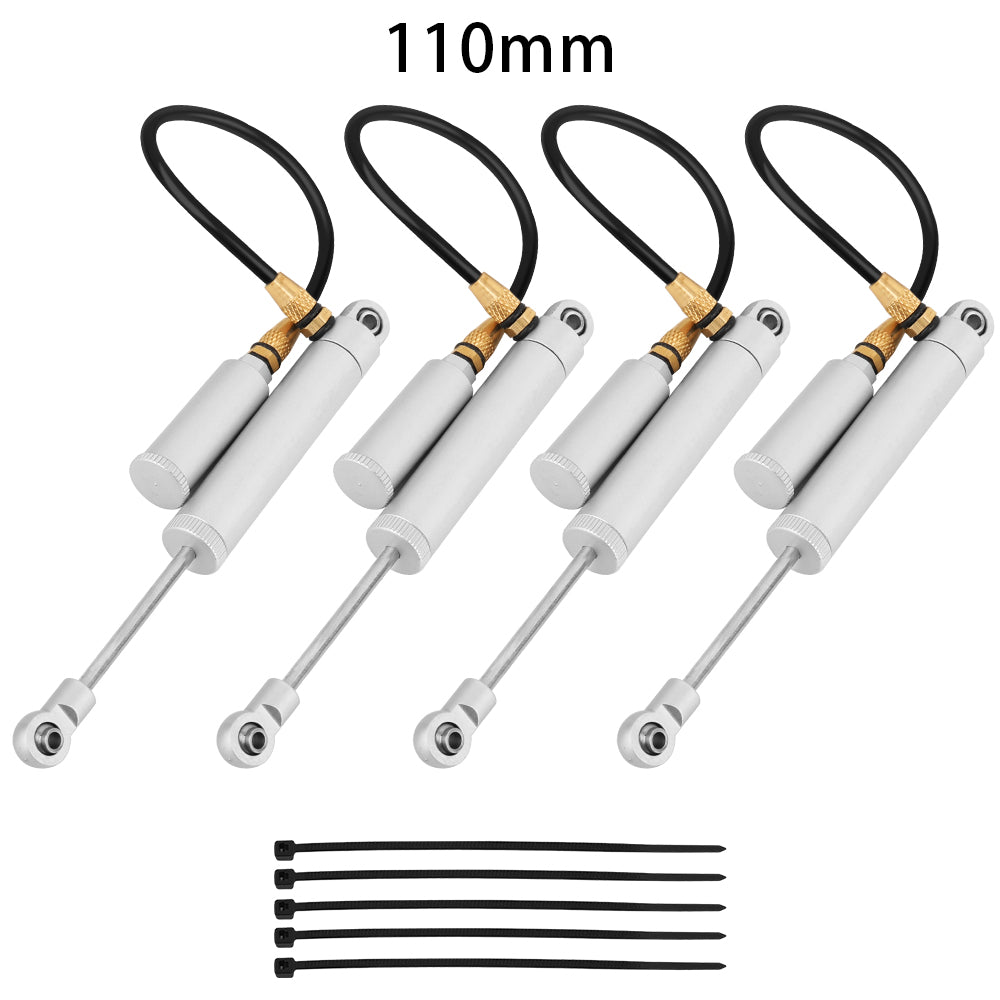 LonZeXy 4PCS Remote Reservoir Negative Pressure Shock Absorber 70/80/90/100/110mm Oil Damper For Axial SCX10 TRX4 TRX6 Wraith 1/10 RC Crawler Upgrade Parts